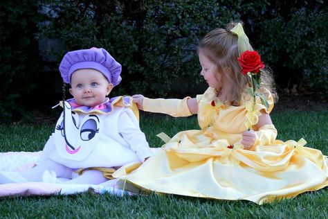 mrs. potts halloween costume | The Schweiss Family: Belle and Mrs. Potts - Happy Halloween! Costumes For Sisters, Halloween Costumes For Sisters, Chip Costume, Matching Family Halloween Costumes, Sister Halloween Costumes, Sibling Halloween Costumes, Sister Costumes, Sibling Costume, First Halloween Costumes