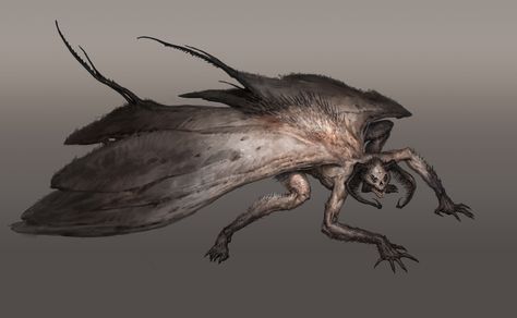 Monster Oc, Moth Man, Monster Artwork, Dark Creatures, Beast Creature, Creature Artwork, Dnd Monsters, 다크 판타지, Monster Concept Art