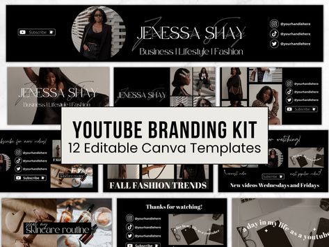 YouTube Channel Branding Kit: Get customizable thumbnails, banners, intros & outros - all in one place! #youtube #channelbranding . #Youtube_Background_Ideas #Aesthetic_Youtube_Channel #Youtube_Banner_Ideas #Youtube_Canva Youtube Design Banner, Youtube Branding Ideas, Youtube Background Ideas, Aesthetic Youtube Channel, Youtube Banner Ideas, Youtube Canva, Branding 2023, Youtube Branding Kit, Miniature Youtube