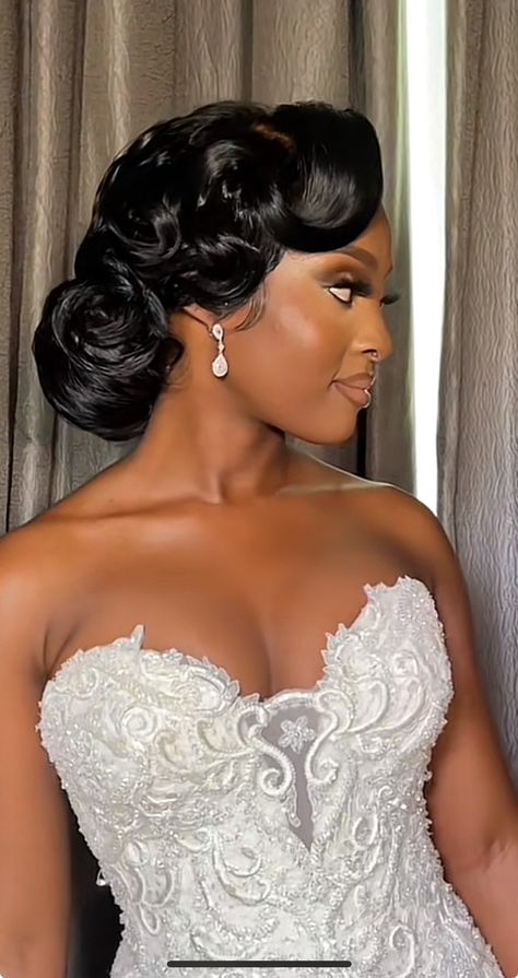 Wedding Hairstyles Classy Elegant, Bridal Wigs Black Women, Wedding Hairstyles Black Women Updo, Wedding Updo Black Women, Black Women Wedding Hair, Wedding Hairstyles Black Women, Black Women Updo Hairstyles, Black Bridesmaids Hairstyles, Brown Wedding Themes