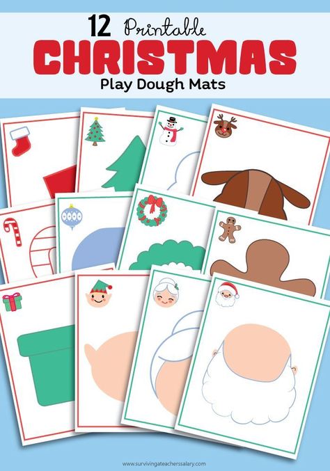 Things To Laminate Free Printable, Play Doh Christmas Gift Free Printable, Christmas Playdoh, Preschool Sensory Play, Christmas Play Dough, Playdoh Mats, Preschool Sensory, Play Dough Mats, Preschool Christmas Activities