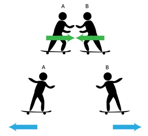 These skaters are demonstrating Newton's third law of motion Newton's Third Law Of Motion, Newtons Second Law, Newtons First Law, Newtons Third Law, Newtons Third Law Of Motion, Physical Science Middle School, Newton's Third Law, Newtons Laws Of Motion, Newtons Laws