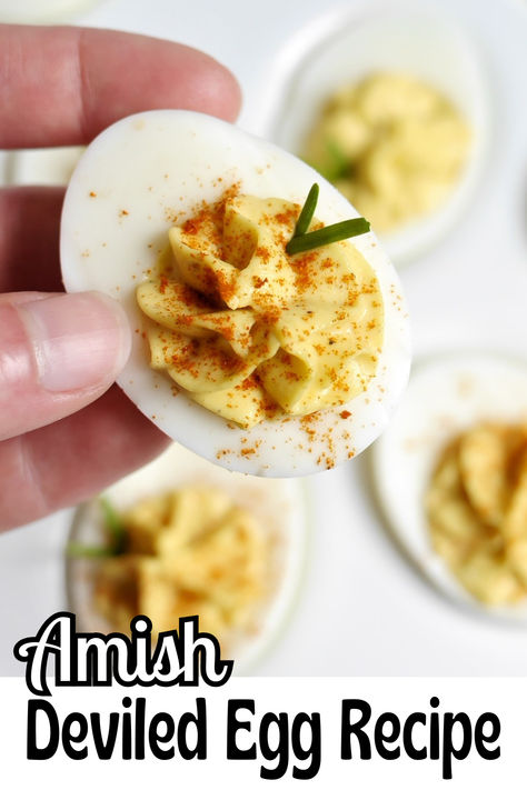 These deviled eggs are easy to make and the perfect prep ahead side for your picnics and potlucks this summer! Creamy Deviled Eggs, Easy Dinner Sides, Amish Food, Amish Style, Mennonite Recipes, Devilled Eggs, Easy Dinner Casseroles, Best Deviled Eggs, Deviled Eggs Recipe