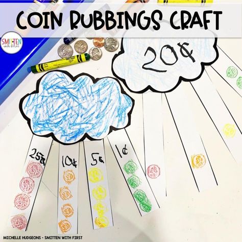 Identify and Count Coins Activities Centers Worksheets Kindergarten 1st Grade 2nd Grade Coin Craft Nickel Activities For Kindergarten, Coin Lessons For Kindergarten, Coins Activities, Coins Kindergarten, Coin Activities, Counting Coins Activities, Teaching Coins, Identifying Coins, Pocket Chart Center