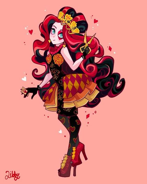 Libby (@libbly_libby) • Instagram photos and videos Ever After High Rebels, Lizzie Hearts, Moster High, Raven Queen, Pop Art Illustration, Monster High Art, Ever After High, High Art, Digital Art Girl