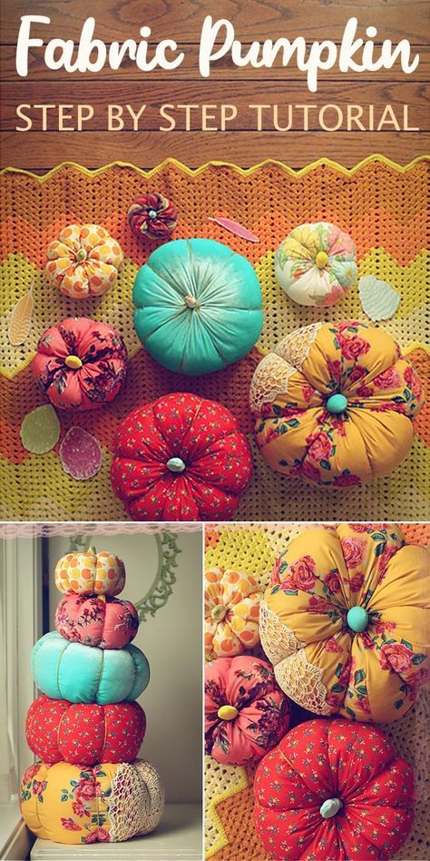 Dekorasi Halloween, Fall Sewing Projects, Fall Sewing, Fabric Pumpkins, Diy Pumpkin, Pumpkin Crafts, Pretty Fabric, Fall Holidays, Diy Fabric