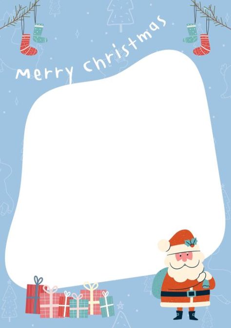 😄==> Download Free Template On Canva <==😄 . 😄==> https://www.canva.com/p/itim2101/ <==😄 . a4,blank,page border,paper,printable,Christmas,note,kid,notes,santa,xmas,santa claus,page,round,shape,memo Christmas Card Templates Free Printable, Border Paper Printable, Xmas Clipart, A4 Template, Memo Template, Memo Sheets, Bujo Layout, Playful Illustration, Kids Notes