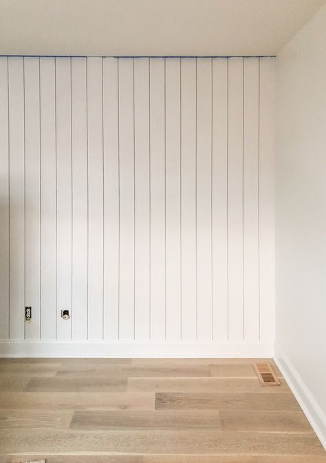 Guest Room Shiplap Wall, Vertical Shiplap Feature Wall, Vertical Shiplap Basement, Vertical Shiplap Nursery, Shiplap Sheets, Vertical Shiplap Bedroom Accent Wall, Vertical Shiplap Wall Living Room, Shiplap Wall White, Alaskan Decor