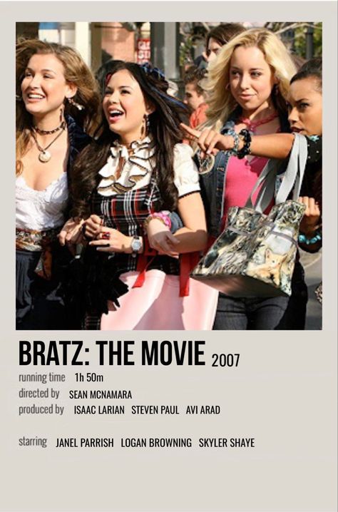 minimal polaroid movie poster for bratz: the movie Movies Minimalist Poster, Bratz The Movie, Movies Minimalist, Bratz Art, Bratz Movie, Four One Direction, Logan Browning, Minimalistic Poster, Movie Collage