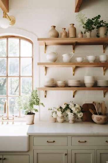 Shelves Above Stove Kitchen, Sink Next To Fridge, Kitchen Only Lower Cabinets, Above Kitchen Sink No Window, Kitchen Sink No Window, Sink No Window, Shelf Above Sink, Wood Kitchen Shelves, Above Kitchen Sink