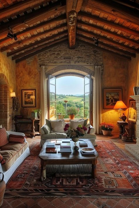 Tuscany House Interior, Italian Villa Bedroom, Tuscan House Interior, Tuscan Aesthetic, Tuscan Interior Design, Tuscan Decorating Living Room, Italian Villa Interior Design, Tuscan Homes Interior, Old Italian House