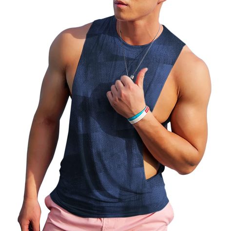 Frat Outfits, Bodybuilding Tank Top, Stringer Tank Top, Cut Off Shirt, Open Gym, Loose Tank Tops, Muscle Body, Tank Top Outfits, Training Running