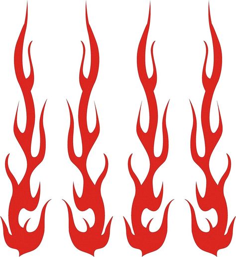 Amazon.com: Red Hot Rod Flame Fire Tribal Retro Reflective Decals Sticker for Helmet Cane Bicycle 1"x5", 4 Pack : Sports & Outdoors Flames Design, Dawn Treader, Flame Decals, Reflective Decals, Maker Space, Overlays Picsart, Flame Design, Graffiti Drawing, Vinyl Ideas