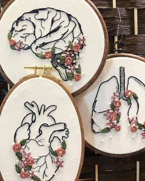 Pola Sulam, Embroidery Patterns Vintage, Embroidery On Clothes, Cute Embroidery, Simple Embroidery, 자수 디자인, Sewing Embroidery Designs, Hand Embroidery Art, Flower Embroidery Designs