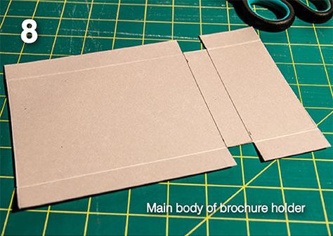 Brochure Holder Diy, Diy Brochures, Desk Organization Tips, Brochure Stand, Business Equipment, Brochure Display, Brochure Holder, Point Of Sale Display, Box Crafts