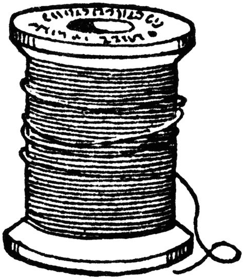 sewing clip art | Bobbin of Thread Spool Tattoo, Thread Drawing, Thread And Needle Drawing, Drawing With Sewing Machine, Spool Of Thread Drawing, Sewing Machine Line Drawing, Spool Of Thread, Sewing Tattoos, Sewing Clipart