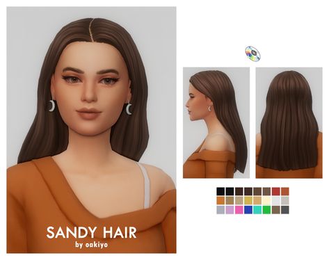 Sims4 Long Hair Cc, Sleek Long Hair, Sandy Hair, San Myshuno, Cc Hair, Pelo Sims, Sims 4 Cc Skin, Play Sims, Sims 4 Characters