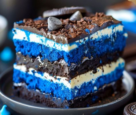 Blue Velvet Oreo Cheesecake, Blue Velvet Cheesecake, Blue Velvet Cookies And Cream Brownies, Blue Velvet Brownies, Blue Velvet Cake, Blue Velvet Cakes, Cream Cheese Oreo, Oreo Brownies, Brownie Ingredients