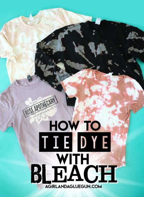 Tie Dye With Bleach, Bleach Shirt Diy, Tie Dye Shirts Patterns, Ty Dye, Tie Dye Patterns Diy, Diy Tie Dye Shirts, Marker Crafts, Tie Dye Crafts, Diy Tie