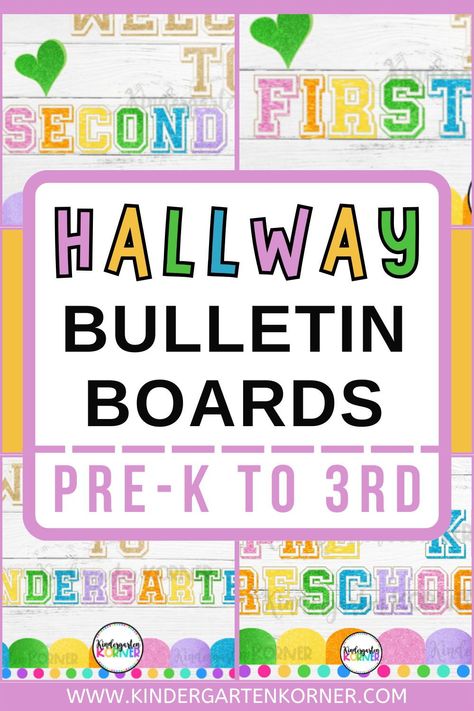 Looking for hallway bulletin board ideas for your classroom? Check out these printable welcome banners that will be perfect for decorating your hallway board. Discover these super easy classroom hallway decorations for pre-K, kindergarten, first grade, second grade, and third grade! These will be the best back-to-school bulletin board ideas for busy teachers! 3rd Grade Bulletin Board Ideas Hallways, Second Grade Bulletin Boards, Third Grade Bulletin Boards, 1st Grade Bulletin Board Ideas, Hallway Bulletin Board Ideas, 2nd Grade Bulletin Board Ideas, Welcome To Kindergarten Bulletin Boards, First Grade Bulletin Board Ideas, Welcome Bulletin Board Ideas For School