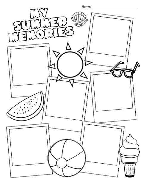 Fun back to school activity to share your summer memories! Back to School - My Summer Memories! Goodbye Summer Activities, All About My Summer Free Printable, My Summer Memories, First Lesson Activities Back To School, End Of Summer Activities For Kids, Back To School Art Activity, Captions For Instagram Love, Back To School Coloring Pages, Summer Alphabet