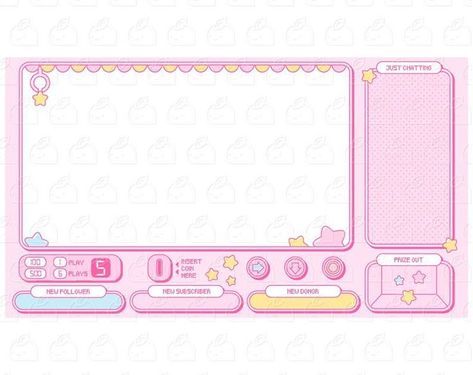 Cute Templates For Edits, Cute Stream Overlay, Overlay Aesthetic, Cute Template, Overlay Template, Twitch Streaming Setup, Template Cute, Pixel Png, Crane Machine