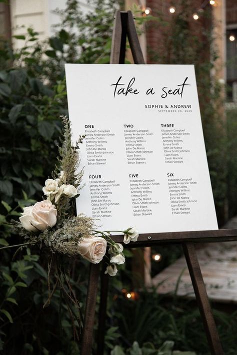 Wedding Order Of Events, Alphabetical Seating Chart, Table Seating Chart, Wedding Signs Diy, Seating Chart Template, Chart Template, Wedding Table Plan, Seating Plan Wedding, Wedding Posters