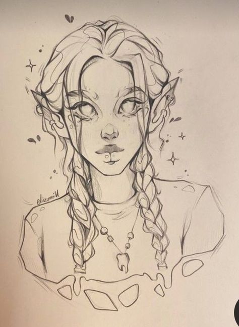 Dnd Elf, Lil Drawings, People Sketches, Elf Drawings, Wrist Tattoo Ideas, Wrist Tattoo Designs, Armband Tattoos, Indie Drawings, Girl Drawing Sketches