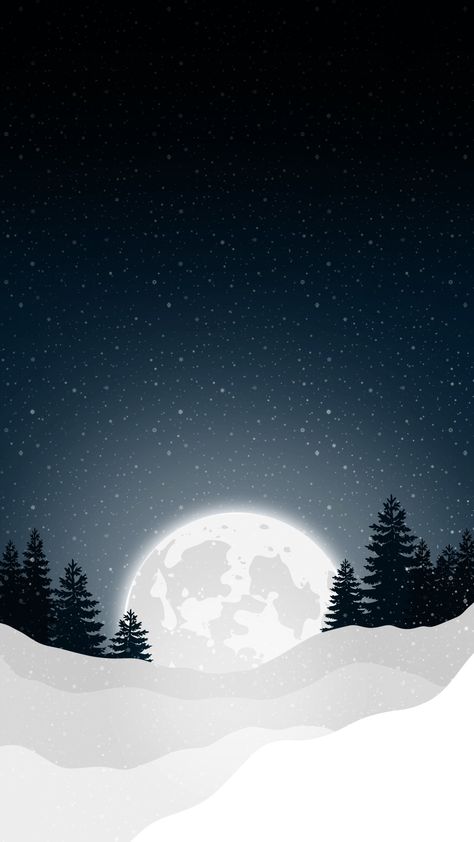 Snow Images Winter Scenes, Ice Wallpaper, Moon Wallpapers, Winter Moon, Moonrise Kingdom, Cellphone Wallpaper Backgrounds, Winter Wallpaper, Winter Night, Dark Night