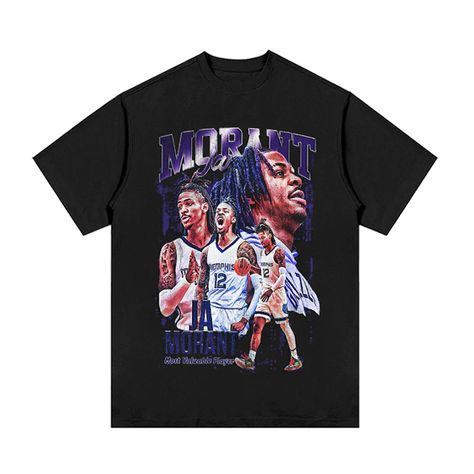 Basketball Player Grizzlies Ja Morant DTG printing Unisex T-shirt – AeeTee Favorite Basketball Player Shirt, Black Basketball Fan T-shirt, Casual Basketball T-shirt With Screen Print, Harajuku Men, Graphic Tee T-shirt For Basketball With Graphic Print, Graphic Cotton T-shirt For Basketball, Cute Sweatpants Outfit, Cute Sweatpants, Outdoor Apparel