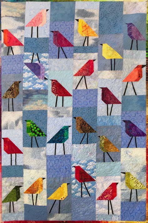 Birds Quilt, Applique Birds, Bird Quilt Patterns, Bird Quilts Ideas, Bird Quilts, Patchwork Quilts Modern, Patchwork Quilts For Beginners, Bird Quilt Blocks, Patchwork Quilting Designs