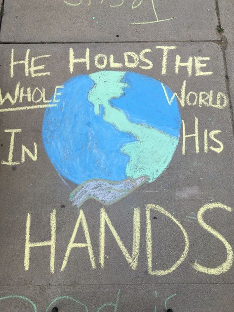 Hands Decor, Whole World In His Hands, Art Life, Chalk Art, His Hands, Art For Kids, Door Mat, Chalk, Verses