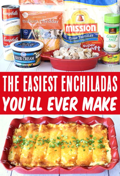 Recipe Enchiladas, White Sauce Enchiladas, Sour Cream Chicken Enchilada Recipe, White Sauce Recipe, Easy Chicken Enchiladas, Easy Chicken Enchilada Recipe, Sour Cream Enchiladas, White Chicken Enchiladas, White Sauce Recipes