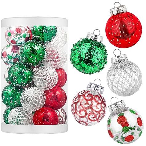 25pcs Christmas Tree Balls, 2.36" Christmas Ornament Decorations Shatterproof Ornaments Red Green and White Color Painted Christmas Baubles Decorations for Party Wedding Christmas Decor Painted Christmas Baubles, Christmas Ornament Decorations, Christmas Tree Balls, Decorations For Party, Christmas World, Christmas Tree Branches, Shatterproof Ornaments, Painted Christmas Ornaments, Crystal Ornament