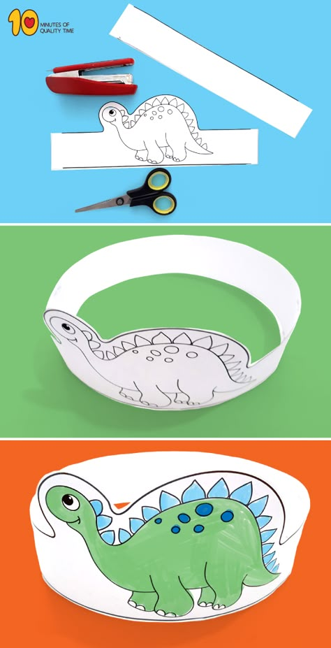 Dinosaur Paper Crown Printable Template Dino Hat Craft, Dinosaur Hats Preschool, Dinosaur Qtip Craft, Dinosaur Headband Printable, Dinosaur Crown Printable, Free Printable Dinosaur Templates, Dinosaur Mask Printable, Dinosaur Hat Craft, Dinosaur Headband Craft