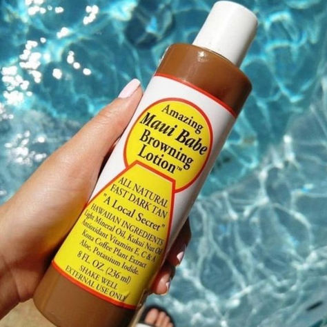 Maui Babe Browning Lotion - Natural Hawaiian Tan Accelerator with Vitamins & Antioxidants - Moisturizing Formula for All Skin Types - Made in USA - 4 fl oz credits to @poshmark Maui Babe Tanning Lotion, Browning Lotion, Maui Babe Browning Lotion, Maui Babe, Healthy Tan, Body Suncare, Tan Accelerator, Kukui Nut, Best Tan