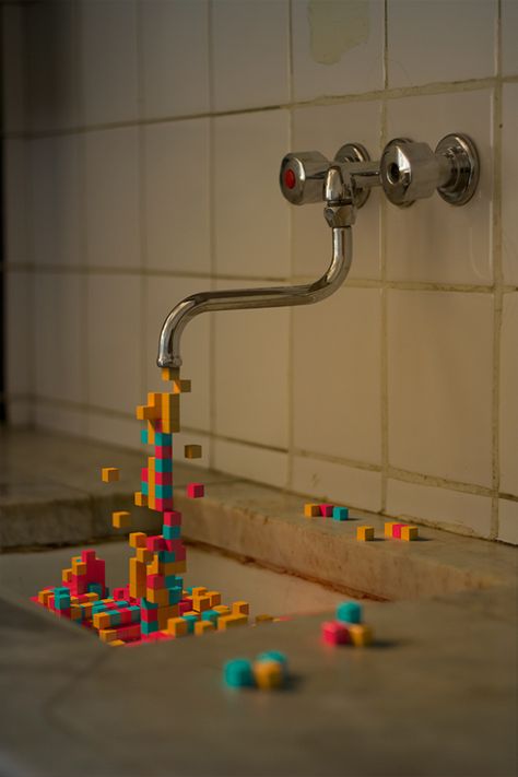 8bit Art, 3d Concept, Foto Art, Diy Inspiration, Installation Art, 3d Art, Art Direction, Pixel Art, Faucet