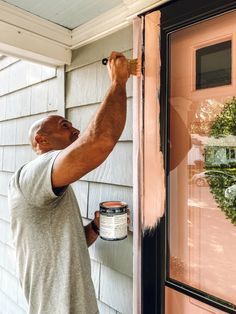 Modern Black Storm Door, Pretty Storm Doors, Modern Storm Door With Screen, Painted Storm Doors For Front Door, Paint Storm Door To Match Front Door, Painted Front Door With Storm Door, Painted Storm Door Ideas, Paint Screen Door, Painting Storm Door