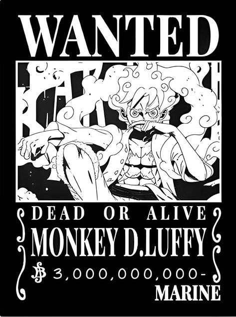 Luffy gear 5 mugiwara - One Piece One Piece Black And White Wanted Poster, Luffy Wanted Poster Wallpaper, Luffy Gear 5 Black And White, One Piece Wanted Posters Black And White, Luffy Gear 5 Wanted Poster, One Piece Tshirt Design, Luffy Poster, Wanted One Piece, Anime Black And White