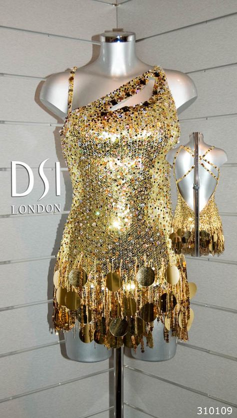 Gold Dance Costumes, Golden Clothes, Golden Outfit, Salsa Costume, Ballroom Dancing Dresses Latin, Dancesport Dresses, Latin Ballroom Dresses, Ballroom Costumes, Dance Costumes Ballroom