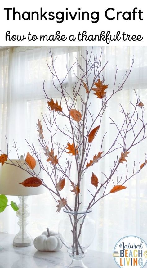 The Best Thankful Tree for Practicing Gratitude - Natural Beach Living Grateful Tree Craft, Gratitude Tree Ideas, Thankful Tree Ideas, Diy Thankful Tree, Thankfulness Tree, Thanksgiving Thankful Tree, Grateful Tree, Thanksgiving Learning Activities, Gratitude Crafts