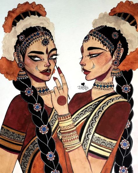 Darshini Chetty, Desi Art, Modern Indian Art, Indian Illustration, Only Aesthetic, South Asian Art, Indian Art Gallery, Indian Folk Art, Indian Paintings