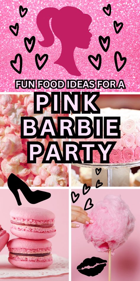 Throwing a Barbie party and wondering what party foods stay with the Barbiecore theme or Barbie aesthetic? Definitely throw a pink Barbie party with these fun pink food ideas! #barbieparty #pinkparty #pinkfood #themeparty Cheap Barbie Party Ideas, Pink Barbie Themed Food, Pink Barbie Food Ideas, Barbie Brunch Party, Barbie Aesthetic Party, Barbie Themed Charcuterie Board, Barbie Recipes, Barbie 18th Birthday Party, Pink Barbie Charcuterie Board