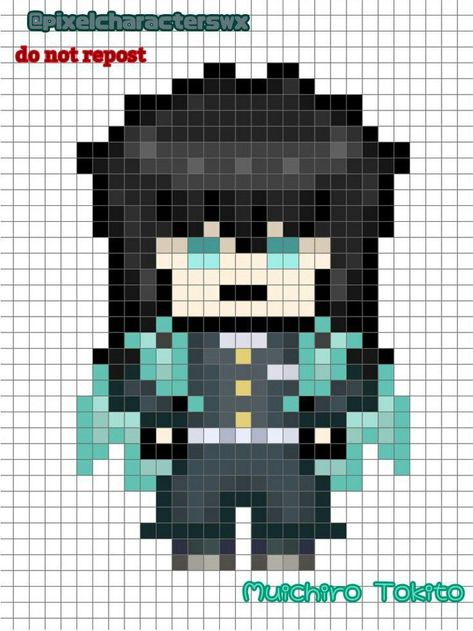 Perler Beads Demon Slayer, Demon Slayer Pixel Art Grid, Demon Slayer Pixel Art, Pixelart Anime, Easy Pixel Art, Pixel Art Templates, Pixel Drawing, Anime Drawing Books, Pixel Art Grid