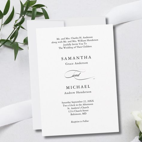 Black White Minimalist, Black And White Wedding Invitations, Black White Wedding, White Minimalist, White Wedding, Wedding Invitation, Wedding Invitations, Created By, Black White