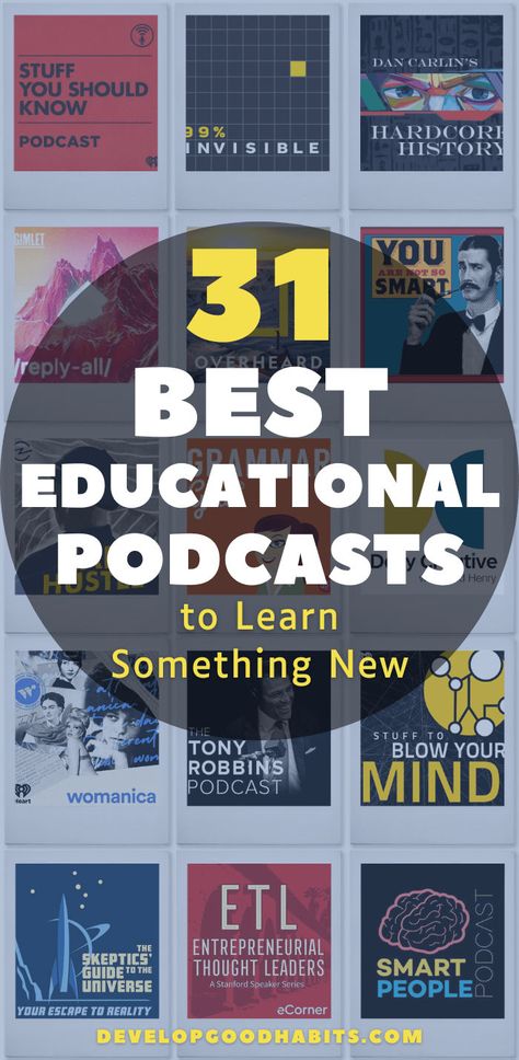 Podcasts to help you learn new things. Educational Podcasts, Learn Economics, Best Learning Apps, Free Learning Websites, History Podcasts, History Of Philosophy, Learning Something New, Self Help Skills, Top Podcasts