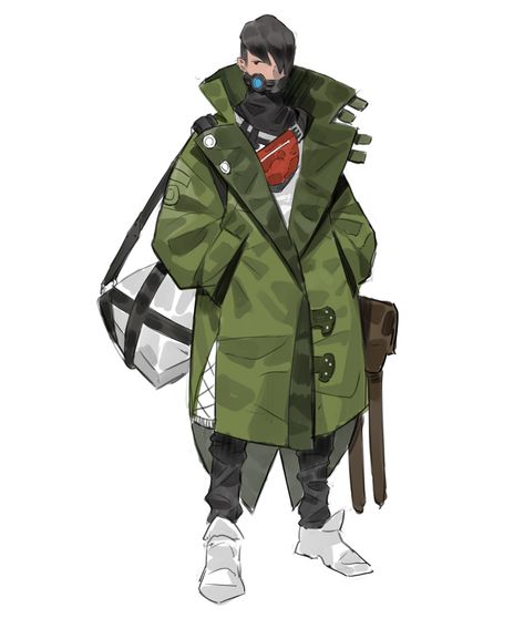 Jacket Character Design, Winter Character Design, Winter Character, Big Jacket, Male Character Design, Big Hoodies, Sci Fi Fashion, Male Character, Marvelous Designer