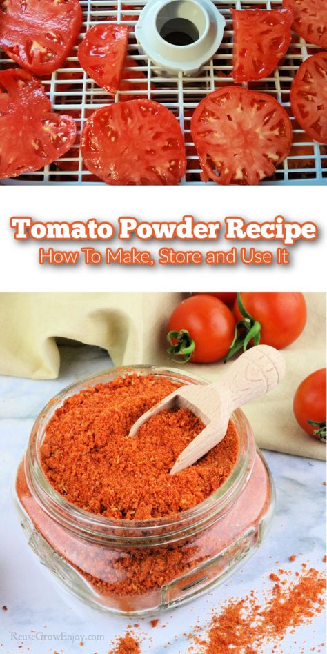 Homemade Tomato Powder, Dehydrated Tomato Powder, Freeze Dried Tomato Powder, Recipes With Tomato Powder, How To Use Tomato Powder, Vegetable Powder Recipes, Tomato Powder How To Make, Tomato Powder Recipes, Powdered Tomatoes