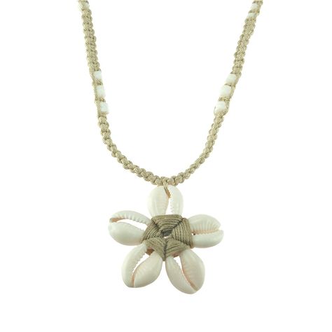 Cowrie Shells Flower on Tan Cord Macrame Necklace with Puka Clam Shell Beads -- Click image to review more details. (This is an affiliate link) #chokernecklaces Coconut Wood, Cowrie Shells, Clam Shell, Macrame Necklace, Cowrie Shell, Girls Necklaces, Shell Beads, Choker Necklaces, Wood Beads