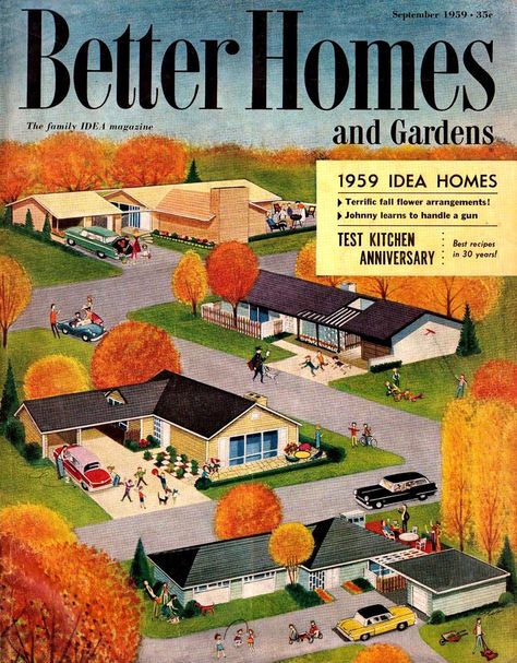 Better Homes and Gardens: 1959- the ranch big idea home | My Life Story Better Homes And Gardens Magazine, Casas Coloniales, Mid Century Architecture, Better Homes And Garden, Homes And Gardens, Retro Home Decor, Décor Diy, Modern House Plans, Art And Illustration